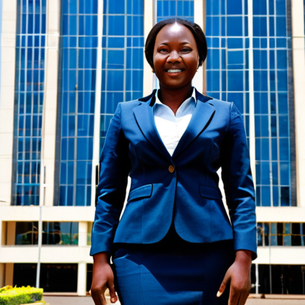 Nairobi Business District**

"A professional Kenyan woman in a modest, tailored business suit, standing confidently in front of a modern office building in Nairobi's business district, fully clothed, appropriate attire, safe for work, perfect anatomy, correct proportions, natural pose, professional photography, bright daylight, high quality, well-formed hands, proper finger count, natural body proportions, family-friendly, appropriate content."

**